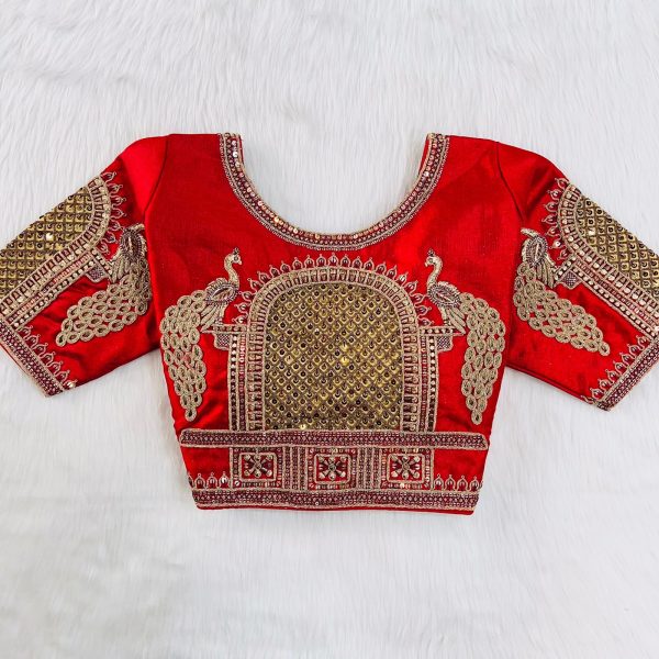 Red Embroidery Bridal Blouse