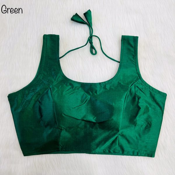 Dark Green Plain Blouse