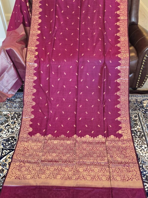 MAGENTA PURE MOONGA SILK SAREE