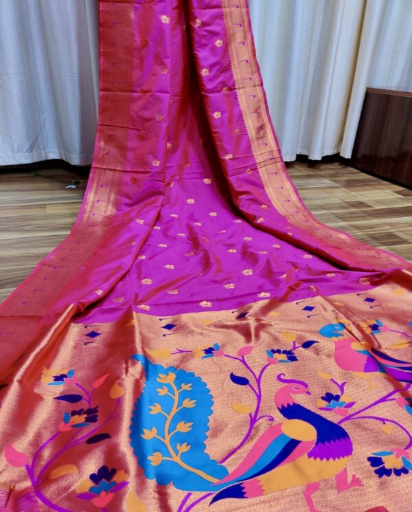 Pink Semi Paithani Saree